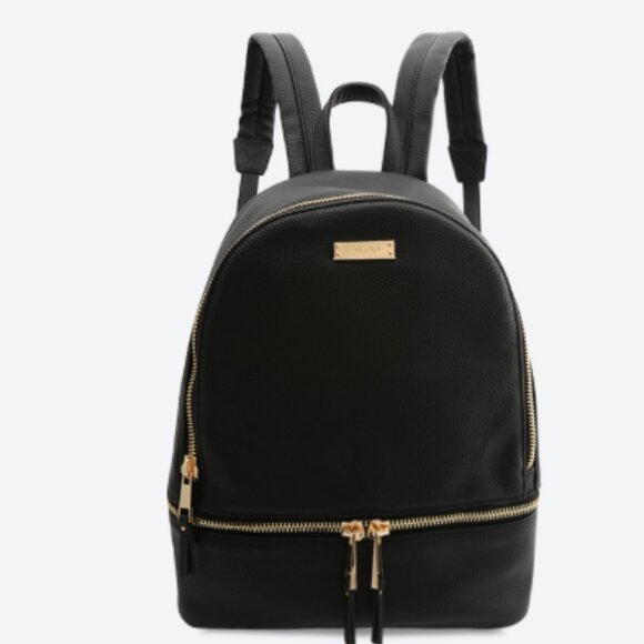 Aldo Craspedia Black Pebbled Faux Leather Backpack/Knapsack - Picture 1 of 16